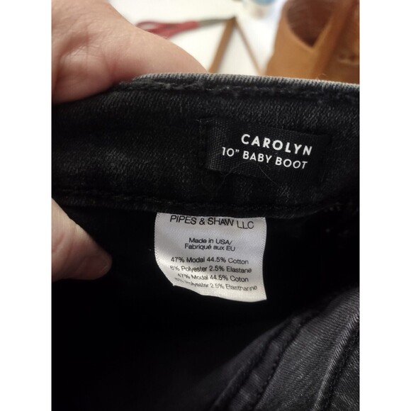 Veronica Beard Womens Carolyn Embroidered 10" Baby Boot Cut Jeans Black Size 28 - Picture 8 of 8